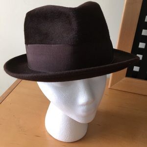 🎩 Vintage Borsalino Brown Soft Bowler Hat Fedora